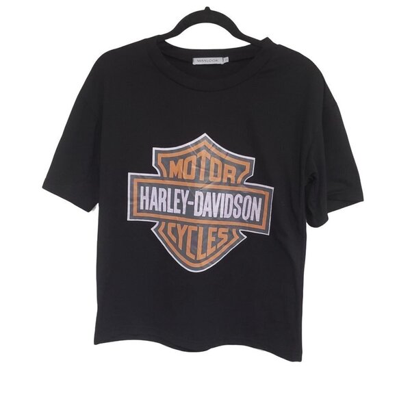 Harley Davidson Short Sleeves Women Black Top Size Small - Picture 8 of 8